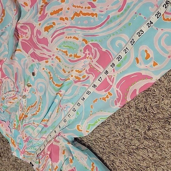 Lilly Pulitzer Jellies Be Jammin Popover Top Silk Small Coastal Beachy FLAWED - Picture 10 of 16
